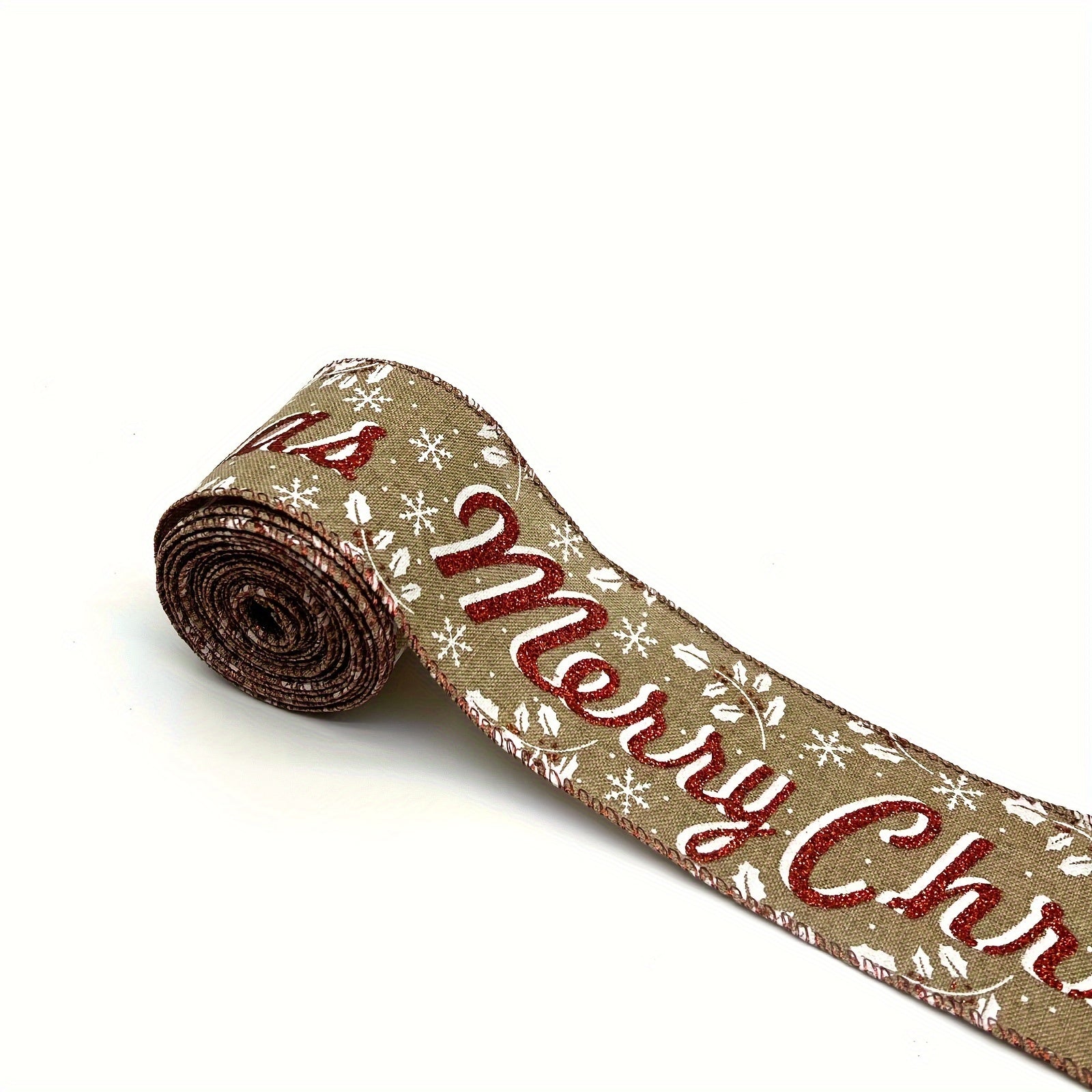 Brown Christmas Ribbon Merry Christmas Letter Holiday Trees Wrapping