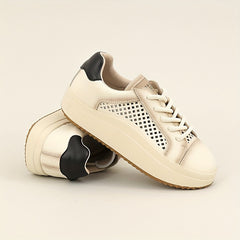 Women's Graphic Mesh Board Shoes Hollow Out Flat Sneakers