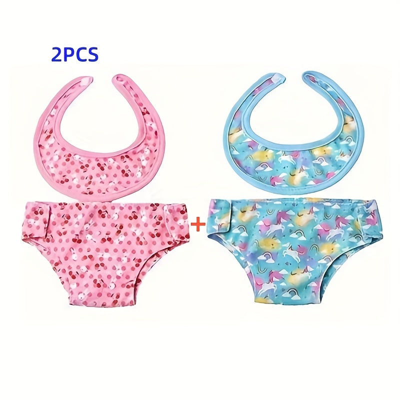 2pcs 18in Doll Diaper and Underwear Set Mixed Colors