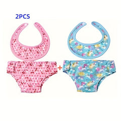 2pcs 18in Doll Diaper and Underwear Set Mixed Colors