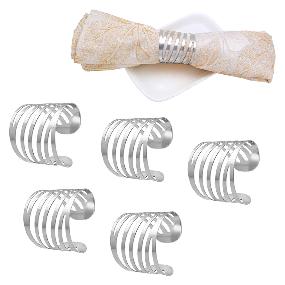 Stylish Spiral Alloy Napkin Rings - Set of 4