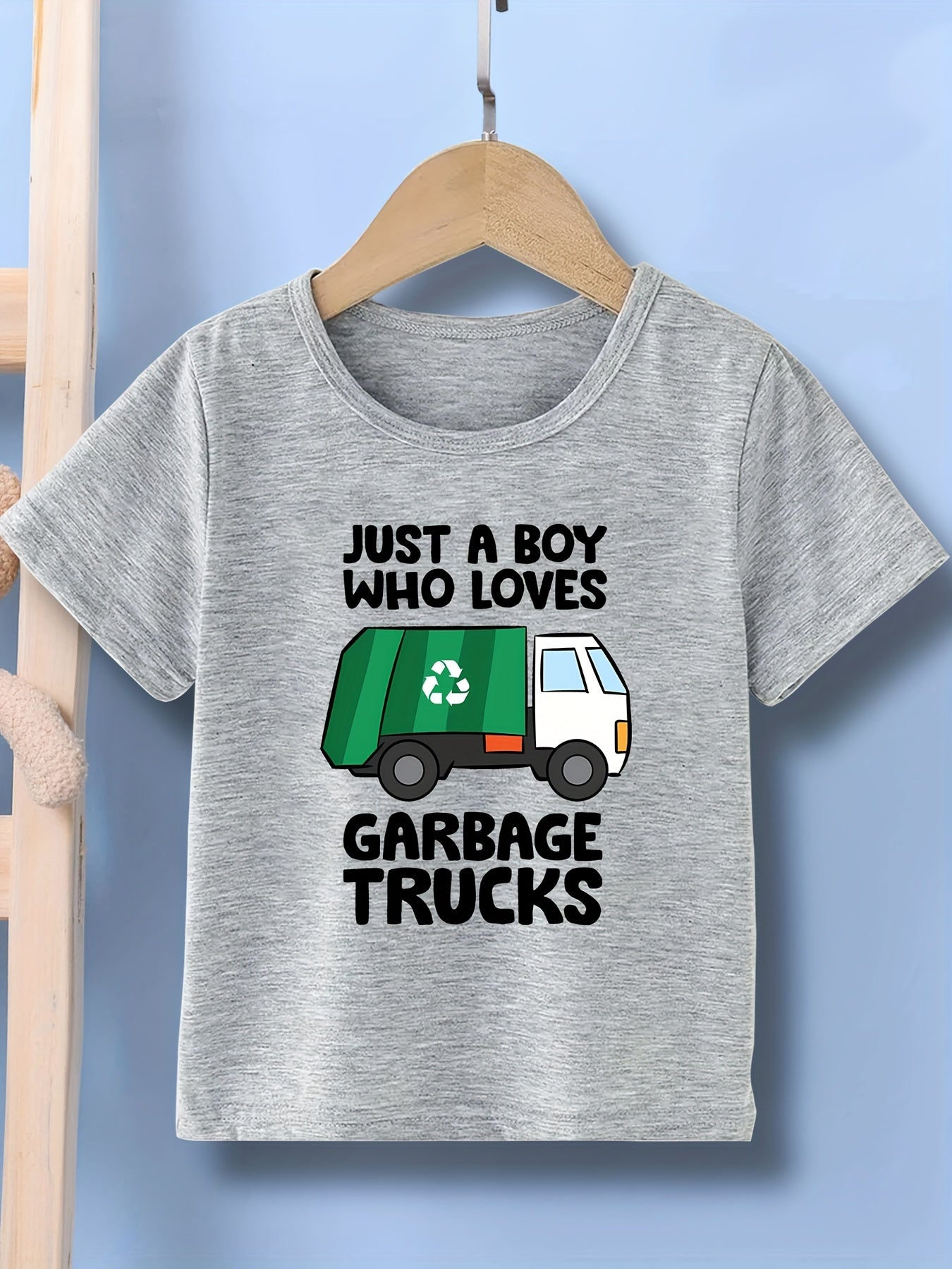 Garbage Truck Lover Tee Boys Short Sleeve T-Shirt Casual Summer Wear Kids Clothe