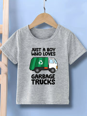 Garbage Truck Lover Tee Boys Short Sleeve T-Shirt Casual Summer Wear Kids Clothe