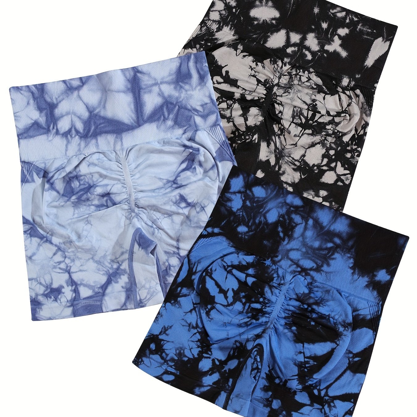Tie Dye Yoga Shorts High Stretch Running Fitness Shorts Women's Activewear