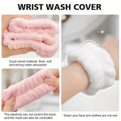 2pcs Absorbent Wristbands for Women, Soft Towels for Washing Face
