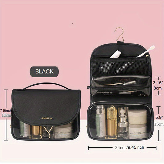 Travel Hanging Toiletry Bag Makeup Cosmetic PU Leather Waterproof Organizer Pink