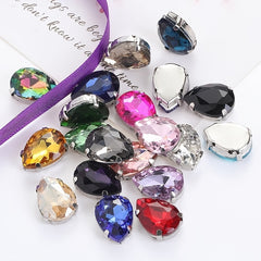 20pc Glitter Drop Crystal Rhinestone Glass Stones Beads DIY Craft Accessories