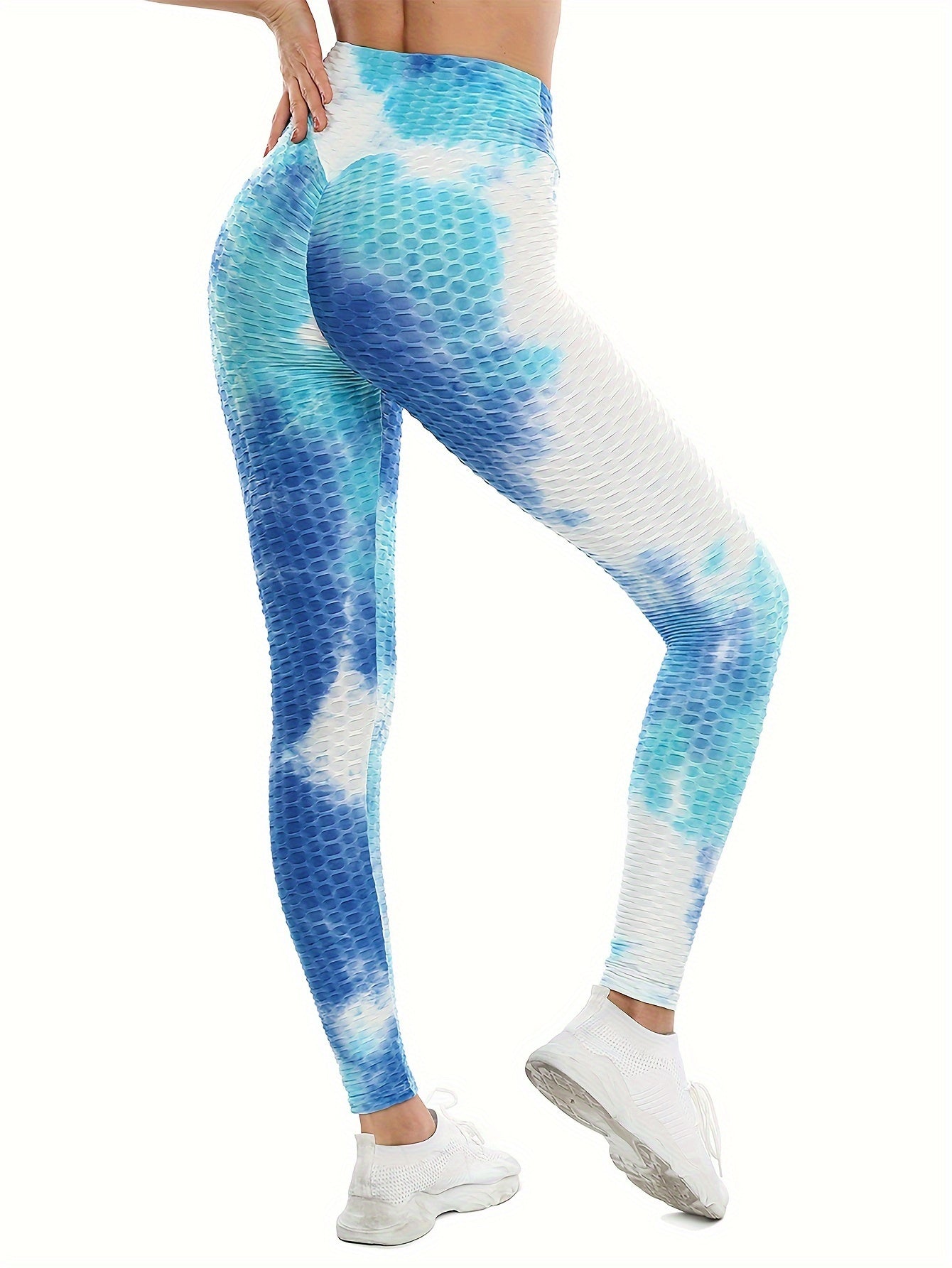 Tie Dye Honeycomb Butt Lifting High Waist Leggings