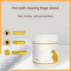 50pcs Dog Teeth Cleaning Finger Cover Wipes Oral Cleaning Deodorant