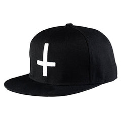 Men's Adjustable Cross Embroidery Hip Hop Hat