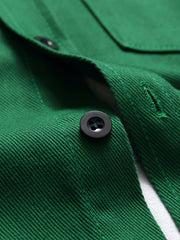 Men's Solid Button Up Denim Shirt for Spring Summer