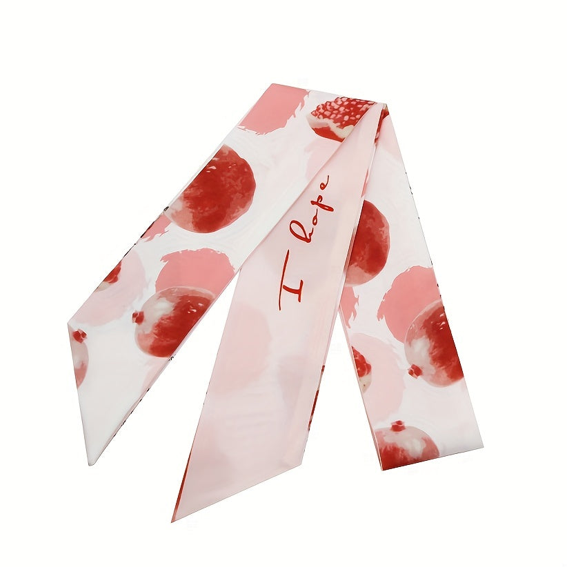 2pcs Pink Skinny Scarf Long Ribbon Neckerchief Twilly Scarf