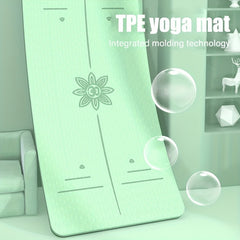 8mm Non-slip TPE Yoga Mat with Body Guide Line 183x72x0.31in