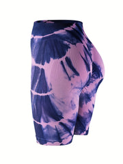 3-Pack Seamless Tie Dye Biker Shorts High Waist High Stretch