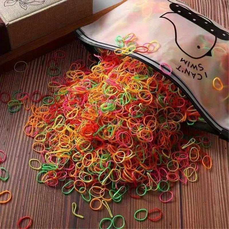 1000pcs Baby Girls Colorful Hair Tie Hair Accessories