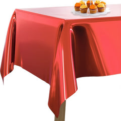 1pc Disposable Waterproof Aluminum Foil Tablecloth 137x182cm