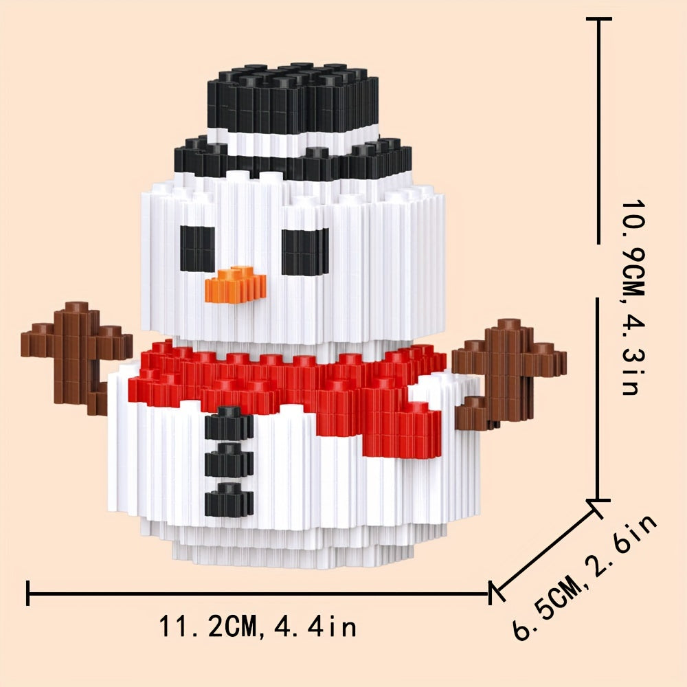 Christmas Snowman Model Assembly Building Blocks Toys Birthday