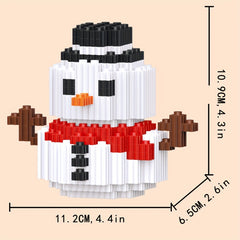 Christmas Snowman Model Assembly Building Blocks Toys Birthday