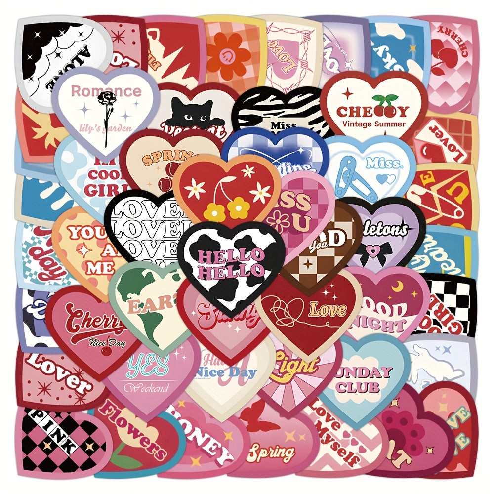 50pcs Love Series Stickers Waterproof DIY Journal Sticker Pack