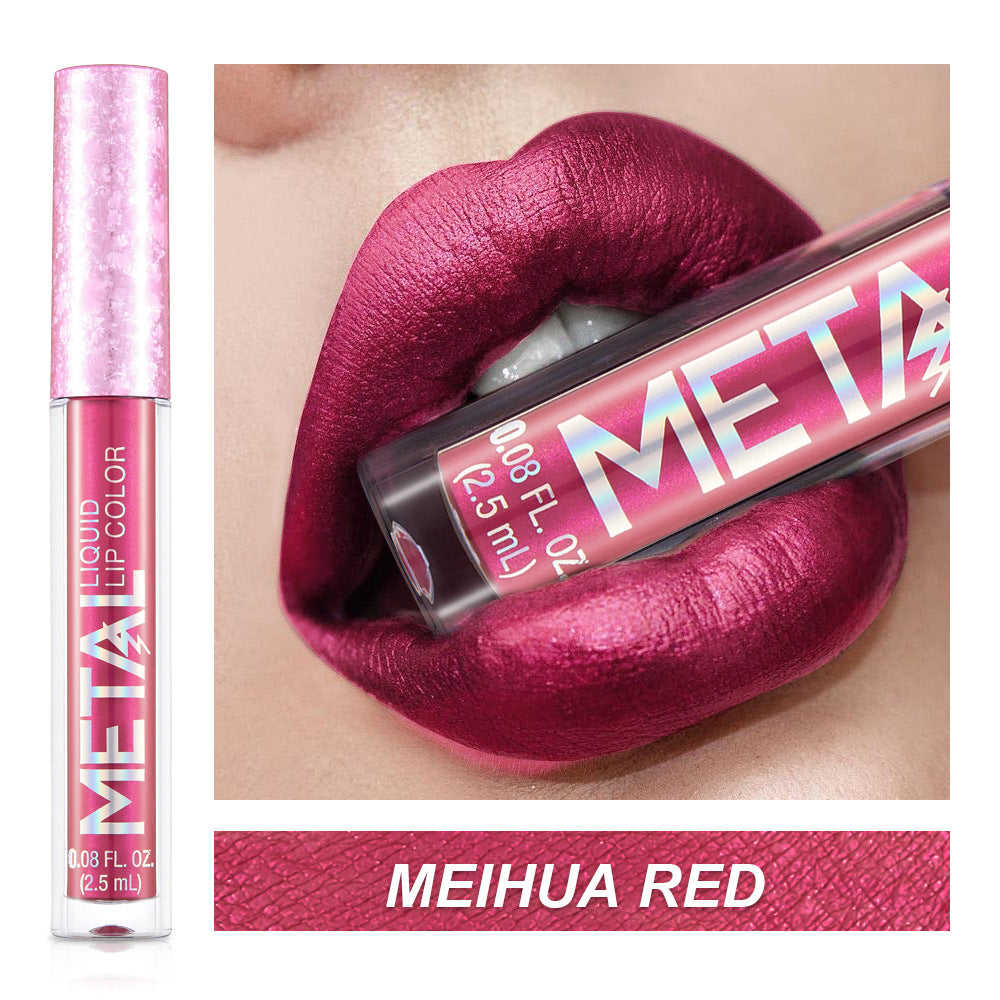 Metallic Glitter Lipstick Waterproof High Pigment Lip Gloss