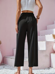 Button Front Straight Leg Pants Spring & Summer