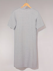 Letter Print Lounge Dress Short Sleeve Split Nightdress