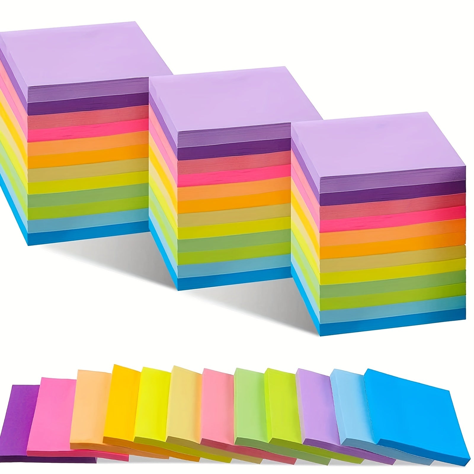 6 Packs Sticky Notes 7.62x7.62 Cm Bright Self Adhesive Pads 50 Sheets Pad