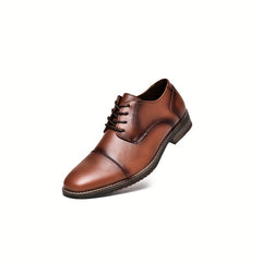 Men's Cap Toe Derby Shoes Lace up Front Dress Shoes For Men Office Business