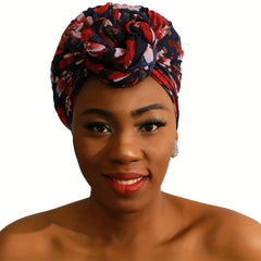 Paisley Printed Hijab Knotted Turban Cap Elastic Head Wrap