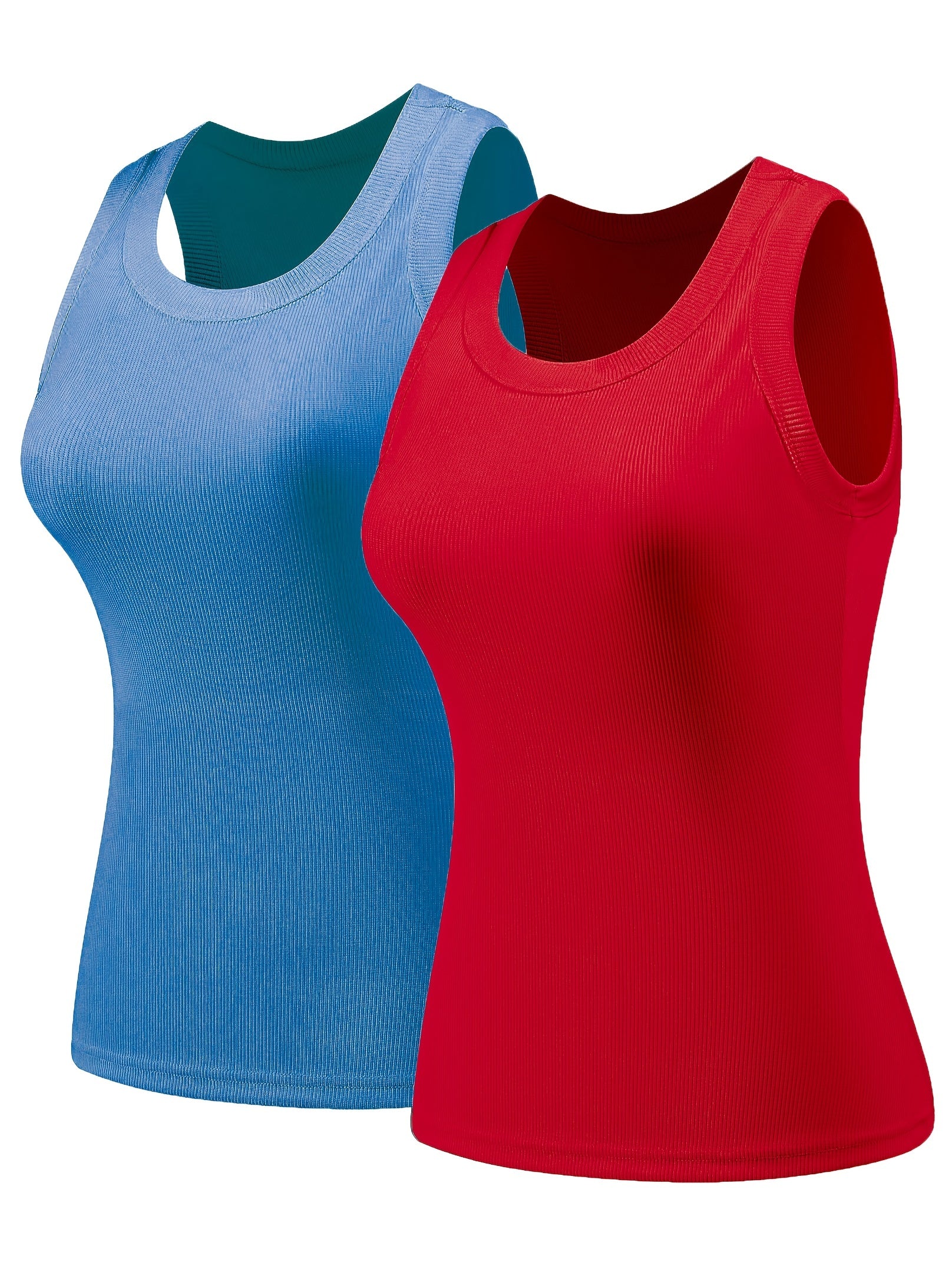Women's Ribbed Sleeveless Tank Top for Summer Workout