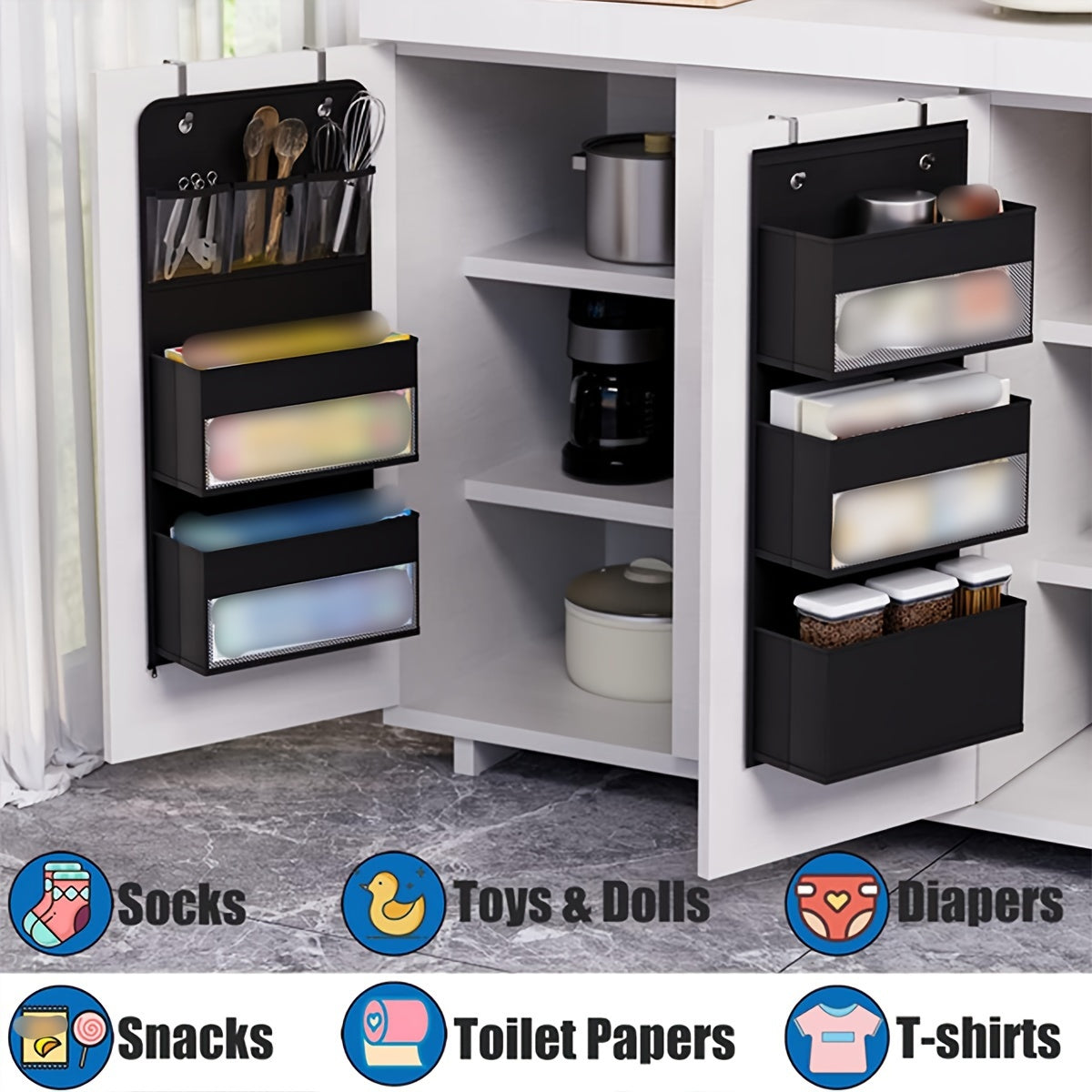 1pc Over the Door Hanging Storage Bag Durable Storage Organizer