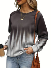 Ombre Crew Neck Sweatshirt for Women