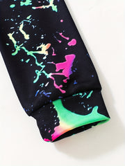Colorful Ink Print Boys Casual Long Pants Spring Autumn Kids Clothing