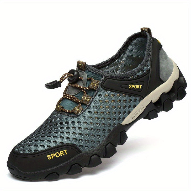 Men's Breathable No Tie Mesh Sneakers with Draw String