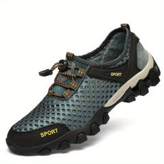 Men's Breathable No Tie Mesh Sneakers with Draw String