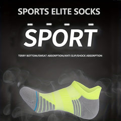 Non Slip Striped Ankle Socks Thick Padded Sports Socks for Hiking Running