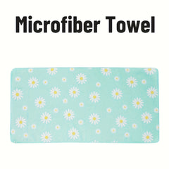 Quick Dry Daisy Printed Microfiber Hand Towel 15.7 x 31.5 Inches