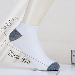 Men's Breathable Block Ankle Socks - 5 Pairs