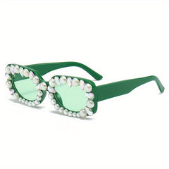 Diamond & Pearl Decorated Street Sunglasses UV400