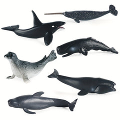 6pcs Marine Life Model Fish Animal Toys Shark Killer Whale Ornaments