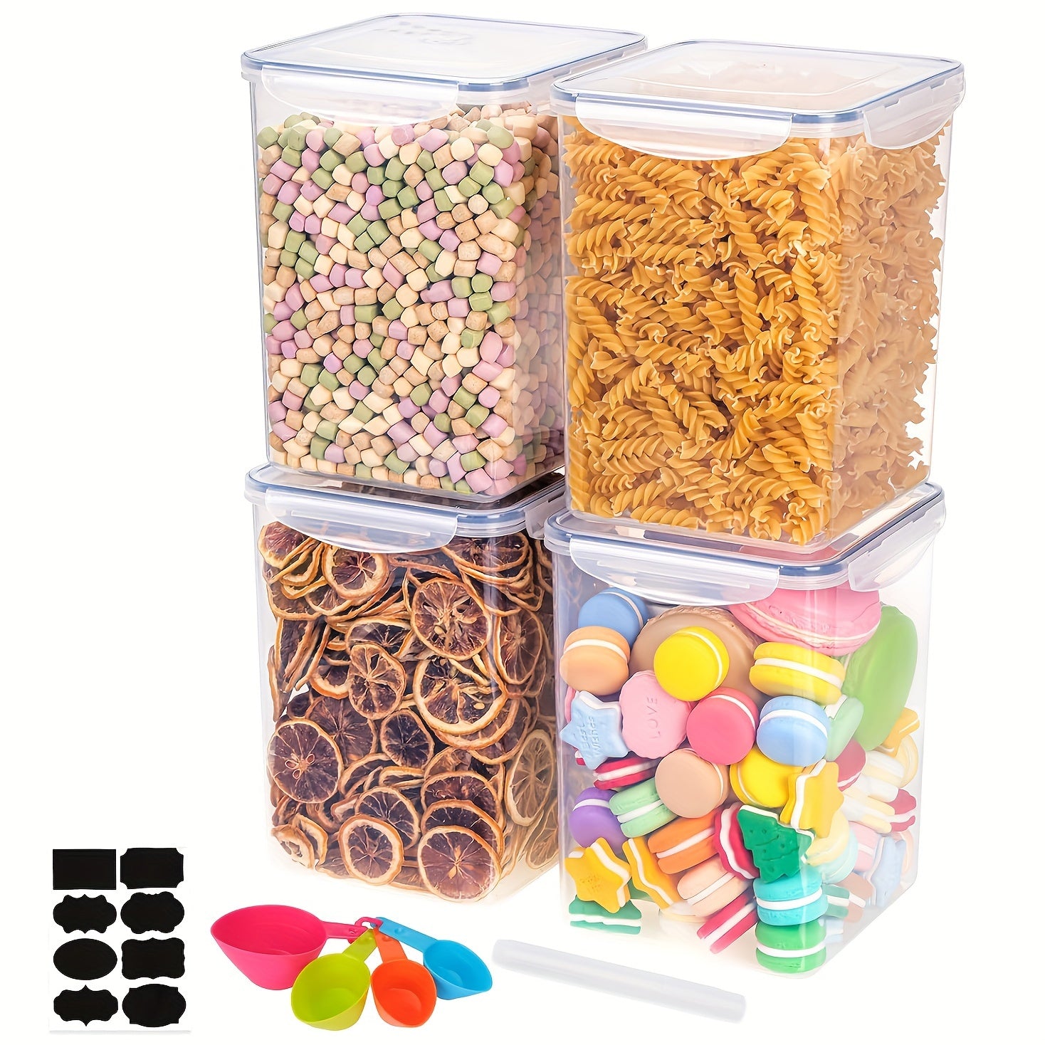 4Pack Large Food Storage Containers 5L BPA-Free Flour Sugar Baking Supplies