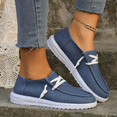 Women's Sunflower Print Canvas Shoes Slip On Flat Loafers Casual Sneakers