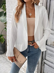 Ribbed Long Sleeve Shawl Collar Blazer