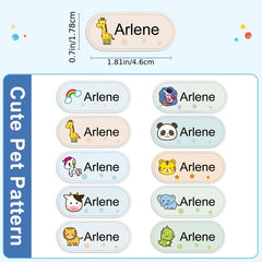Custom Iron-On Washable Name Stickers - 36pcs