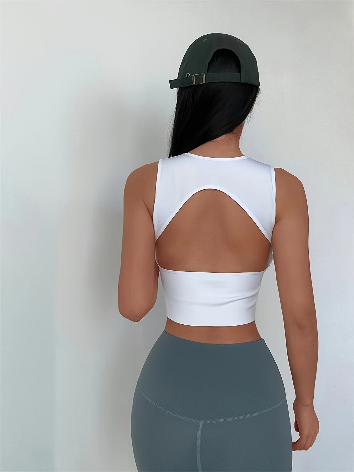 Detachable Chest Pad Backless Tank Top
