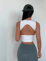 Detachable Chest Pad Backless Tank Top
