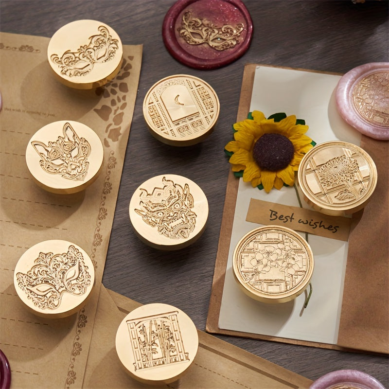 Brass Seal Carved Window Flower Pattern for Gift Packaging