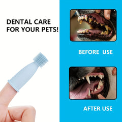 2pcs Soft Silicone Dog Finger Toothbrush With Storage Box for Dental Care