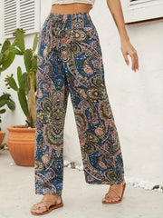 Paisley Print High Waist Boho Pants
