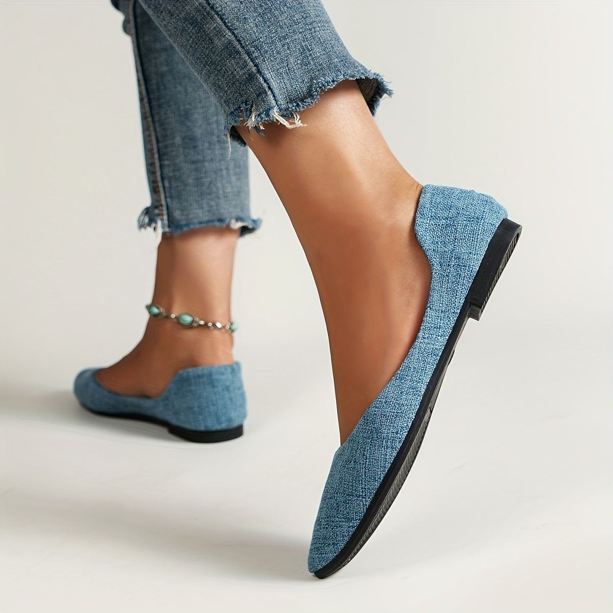 Women's Pointed Toe Slip On Canvas Shoes